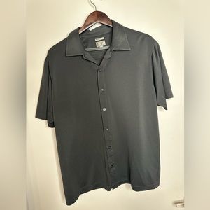 Adidas Men’s Large Black Polo Button down Shirt